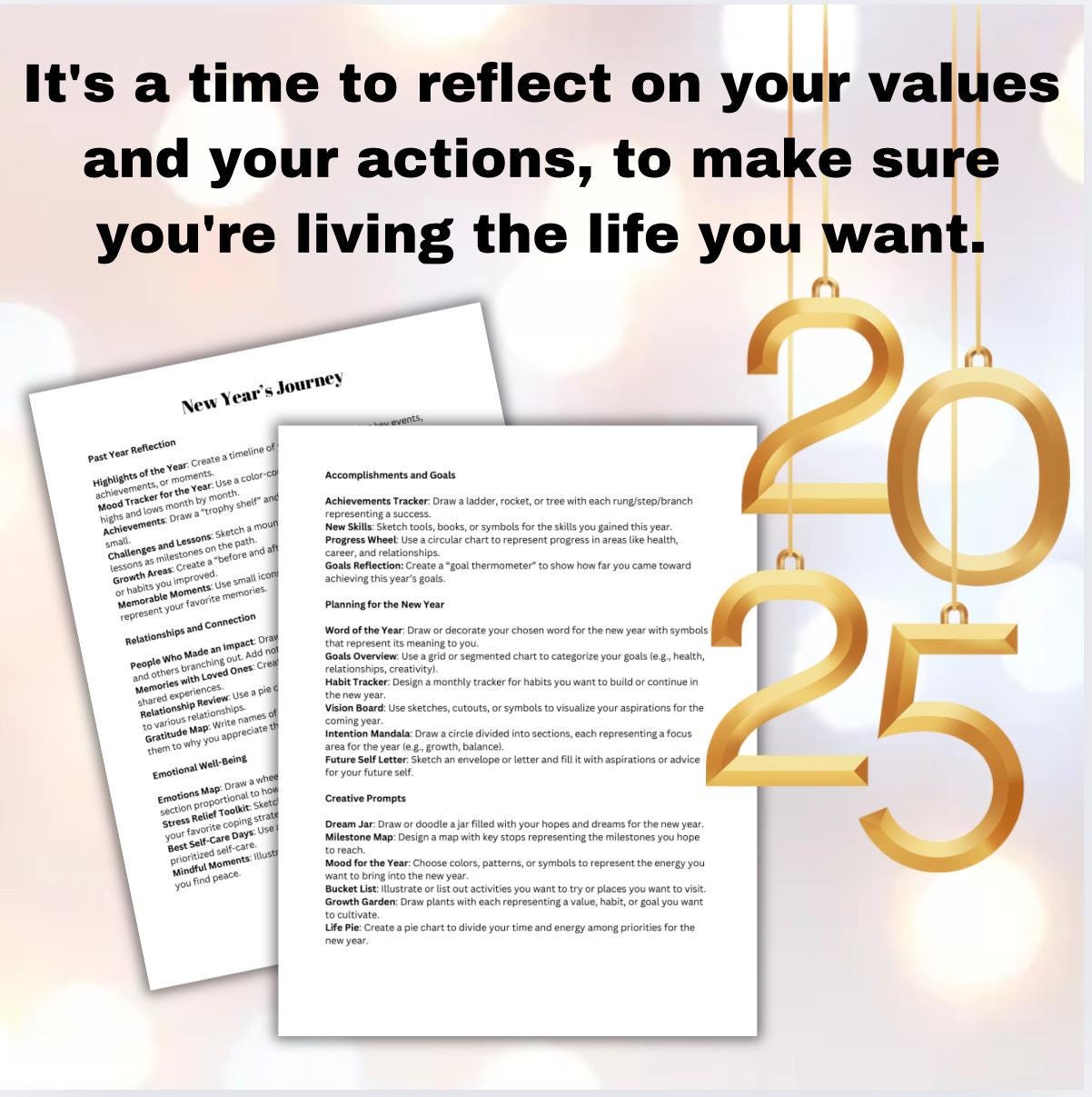 2026 New Year Reflection Guide: Goal Planner, Intentions Activity (PDF)