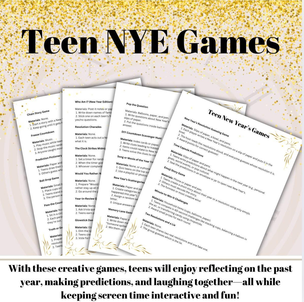 Teen New Year's Eve Party Games: Interactive Family Fun (Digital Download)