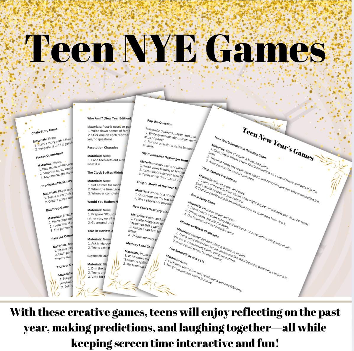 Teen New Year's Eve Party Games: Interactive Family Fun (Digital Download)