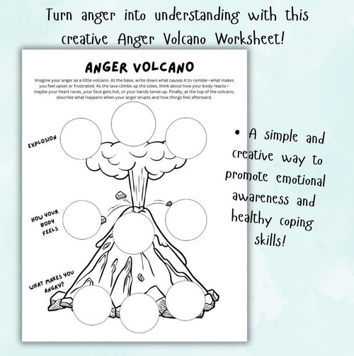 Anger Volcano Worksheet: Emotional Regulation Tool (PDF)
