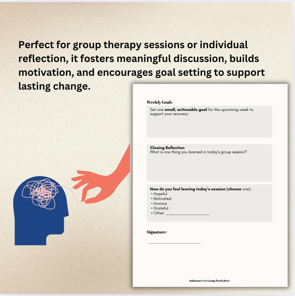 Substance Use Recovery Worksheet: Reflection & Triggers (PDF)