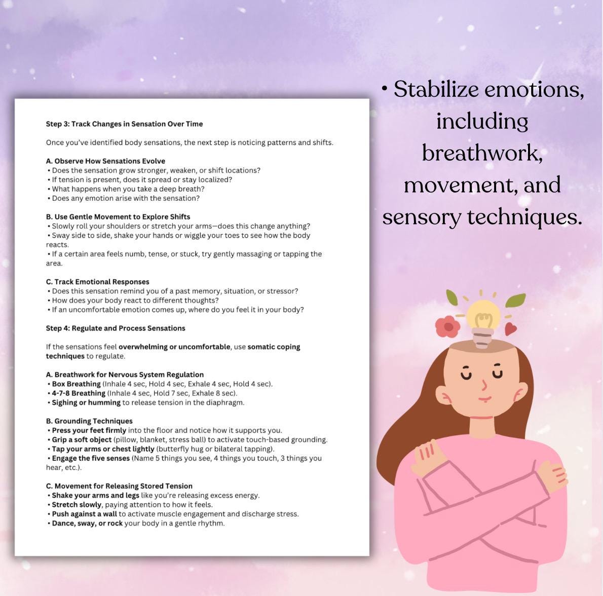 Somatic Journey Somatic Questions Guided Exercise Body Awareness and Emotional Release Self Discovery Tool