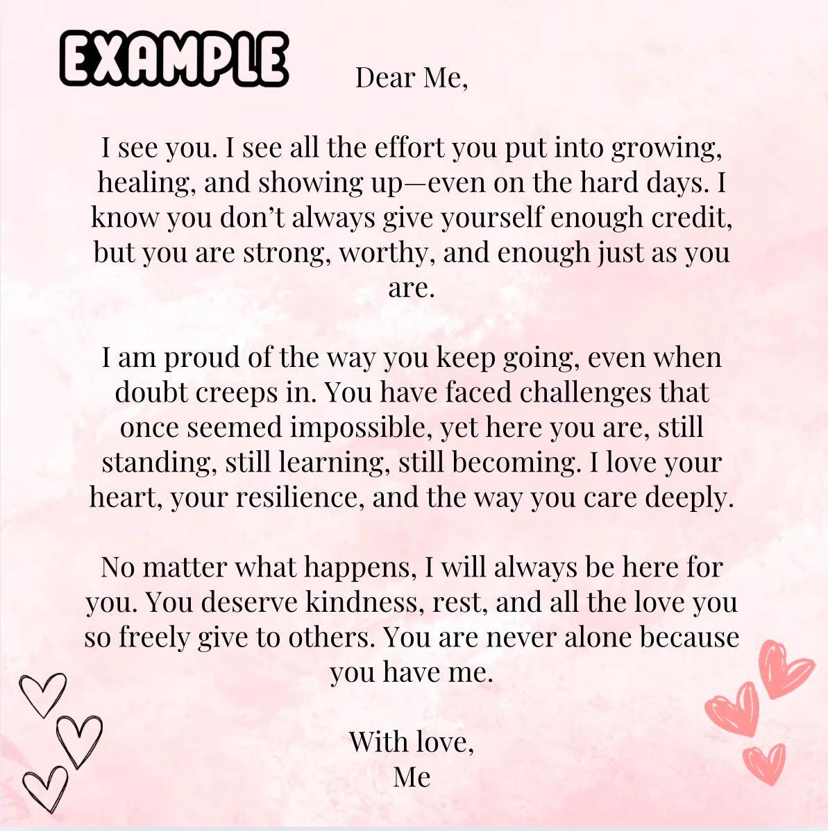 Self-Love Letter Exercise: Guided Mental Health Activity (Digital Download)