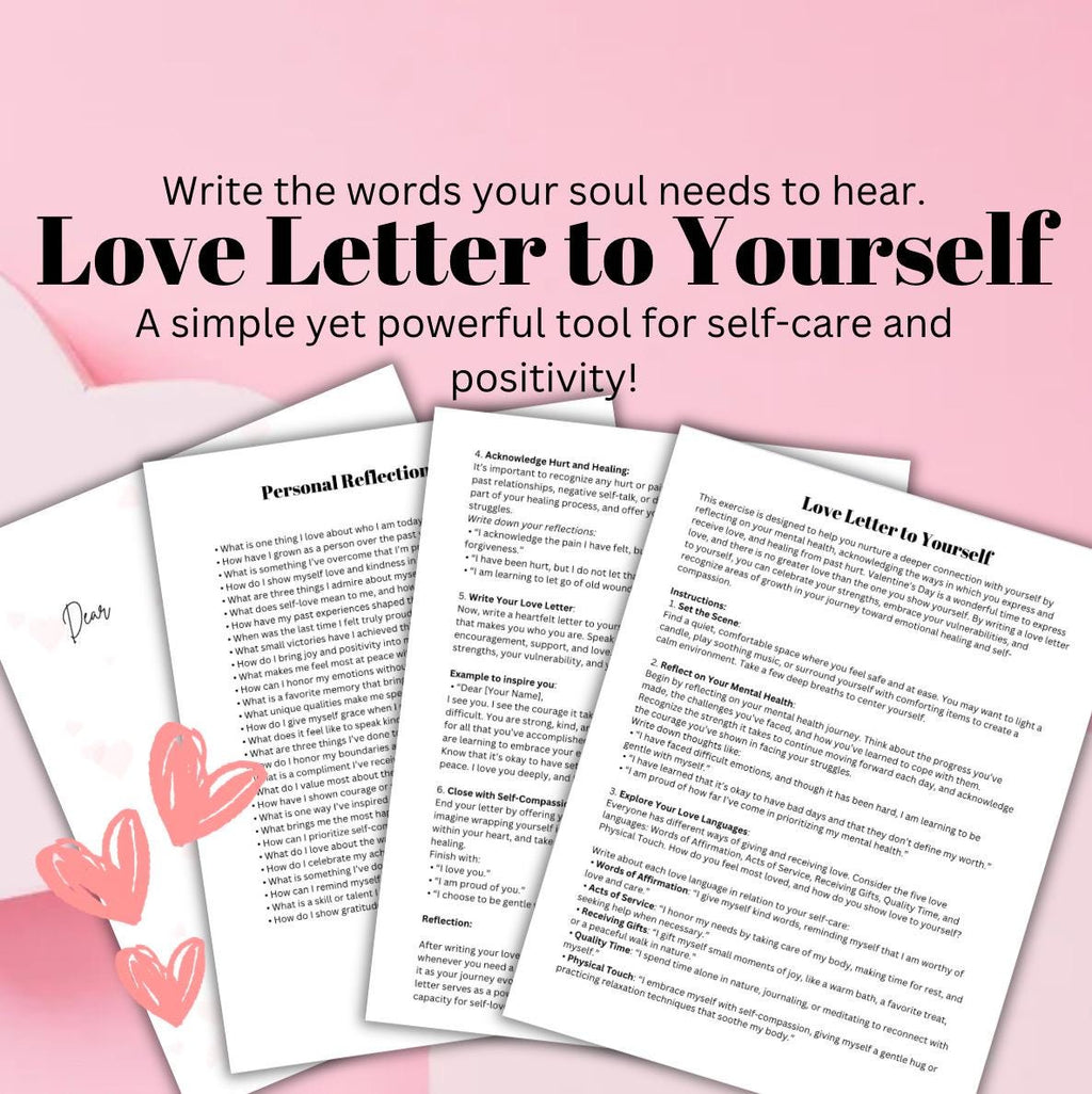 Self-Love Letter Exercise: Guided Mental Health Activity (Digital Download)