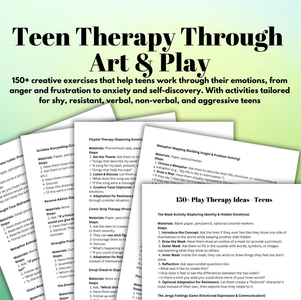 Teen Therapy Art & Play: 150+ Creative Exercises (PDF Download)