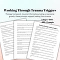 Trauma Triggers Journal Prompts | Emotional Healing, Processing Trauma Therapy Tool (PDF)
