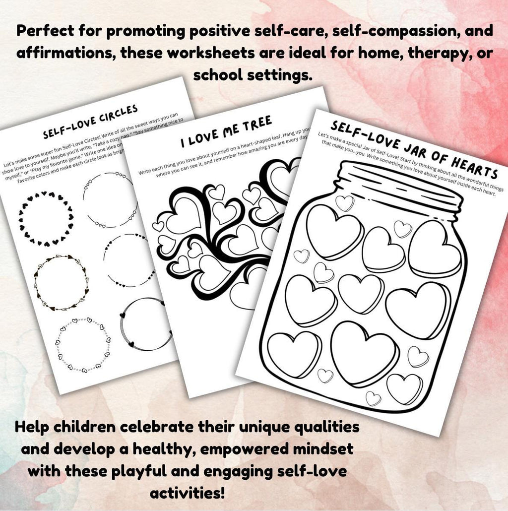 Self-Love Worksheets: Kids & Teens Confidence Activity (Digital Download)