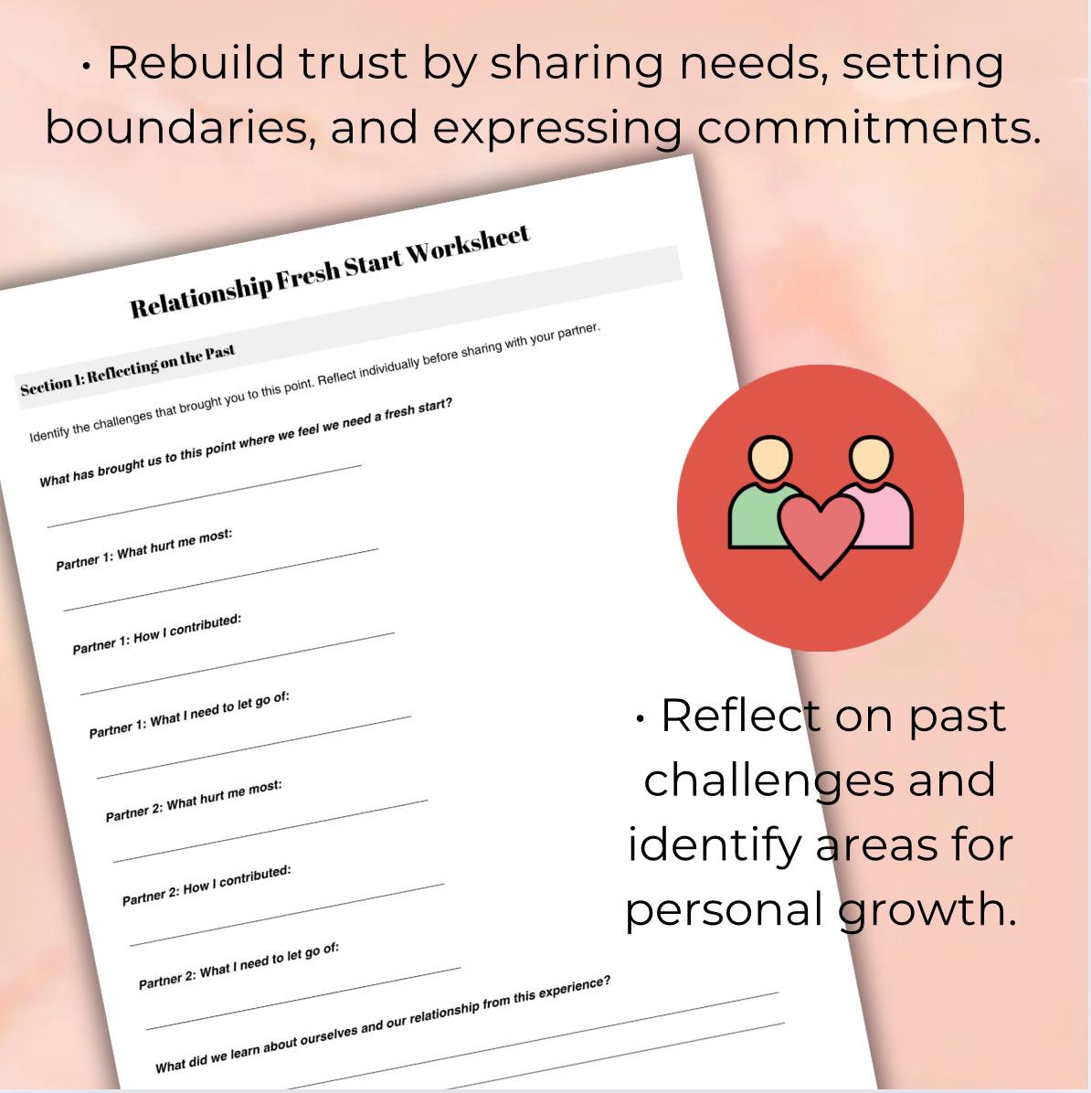 Relationship Fresh Start Worksheet: Rebuild Trust, Strengthen Connection (PDF)
