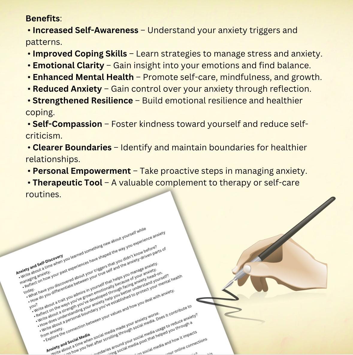 Anxiety Journaling Prompts Emotional Processing Therapy Tool Anxiety Relief Panic Attack Regulation Resource