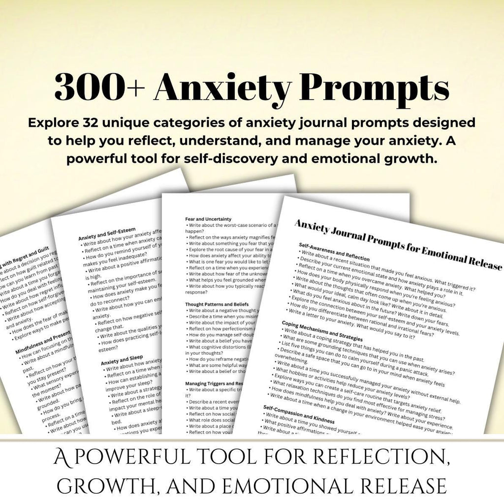 Anxiety Journaling Prompts Emotional Processing Therapy Tool Anxiety Relief Panic Attack Regulation Resource