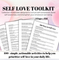 Self-Love Toolkit: 100+ Emotional Wellness Activities (Printable Therapy Handout)