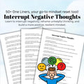 One Liners to Reverse Negative Thoughts Help with Negativity Reframe Unhelpful Thinking Client Handout
