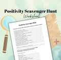 Mindfulness Scavenger Hunt Reflection Activity Positivity Therapy Worksheet Coping Skills
