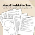 Mental Health Pie Chart Worksheet Self-Reflection Wellness Balance Therapy Tool Emotional Check-In
