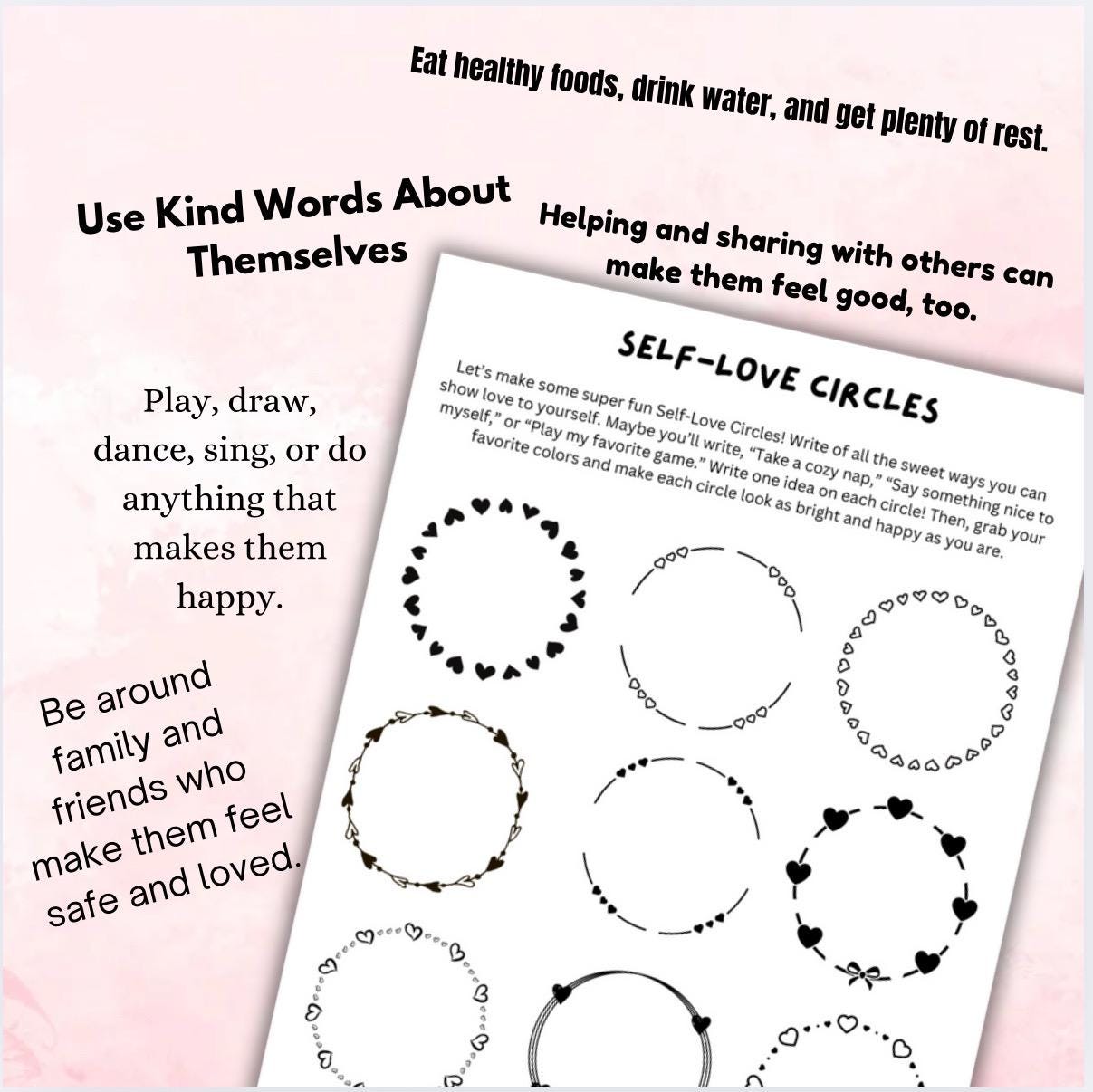 Self-Love Worksheets: Kids & Teens Confidence Activity (Digital Download)
