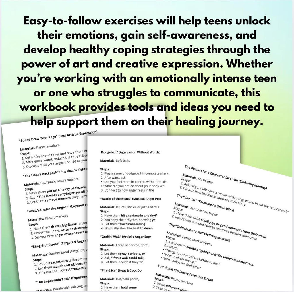 Teen Therapy Art & Play: 150+ Creative Exercises (PDF Download)