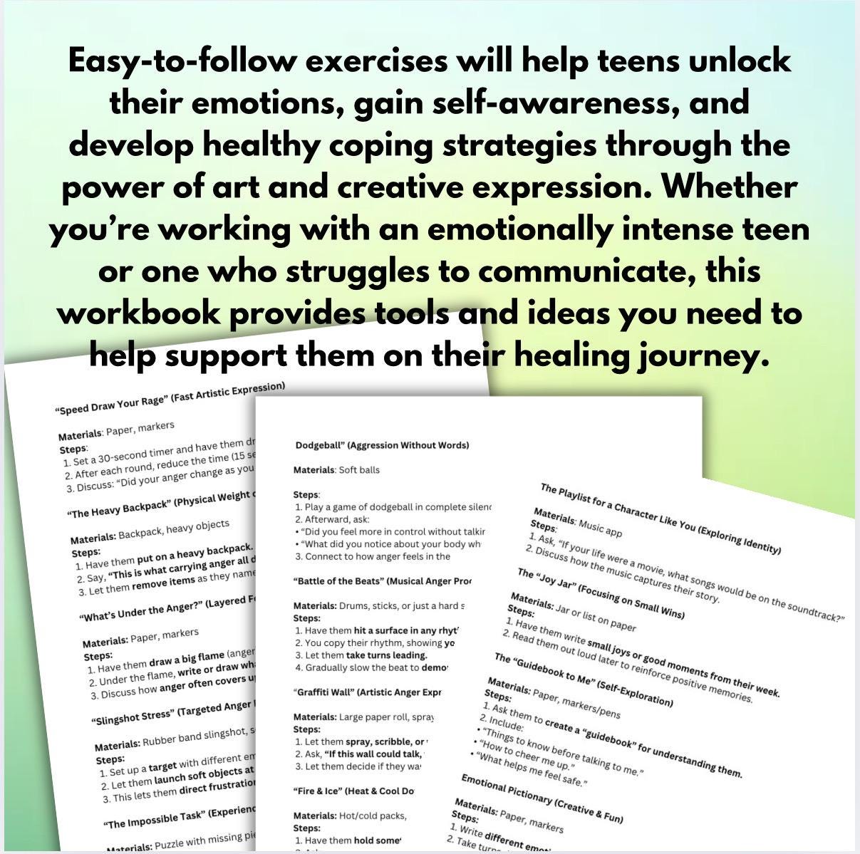 Teen Therapy Art & Play: 150+ Creative Exercises (PDF Download)