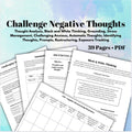 Negative Thoughts Workbook: Mindset Restructuring, Anxiety Relief (PDF)