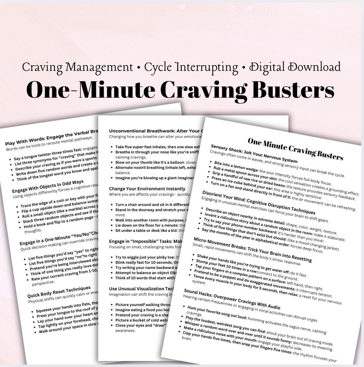 One-Minute Craving Busters: 60+ Techniques (PDF)