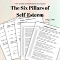 Six Pillars of Self-Esteem Bundle Guided Worksheet Info Sheet for Confidence & Growth