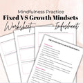 Fixed VS Growth Mindset Self Reflection Worksheet Shift Your Thinking Therapist Tool