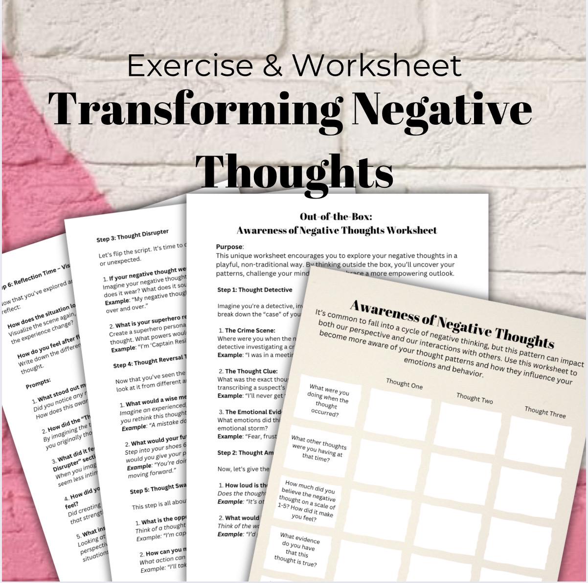 Negative Thought Reframing Worksheet: Thought Disruption Exercise (PDF)