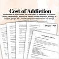Cost of Addiction Self-Reflection Worksheet Recovery Planning