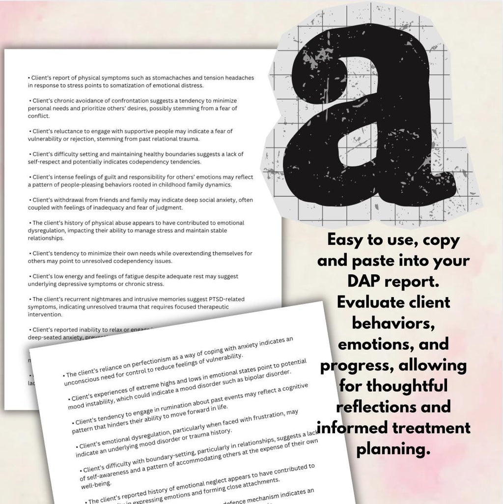 DAP Notes Template Bundle for Mental Health Professionals (Digital Download)