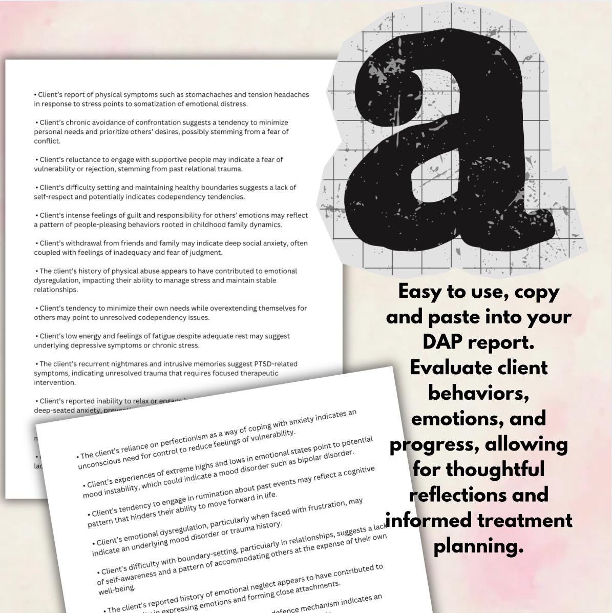 DAP Notes Template Bundle for Mental Health Professionals (Digital Download)