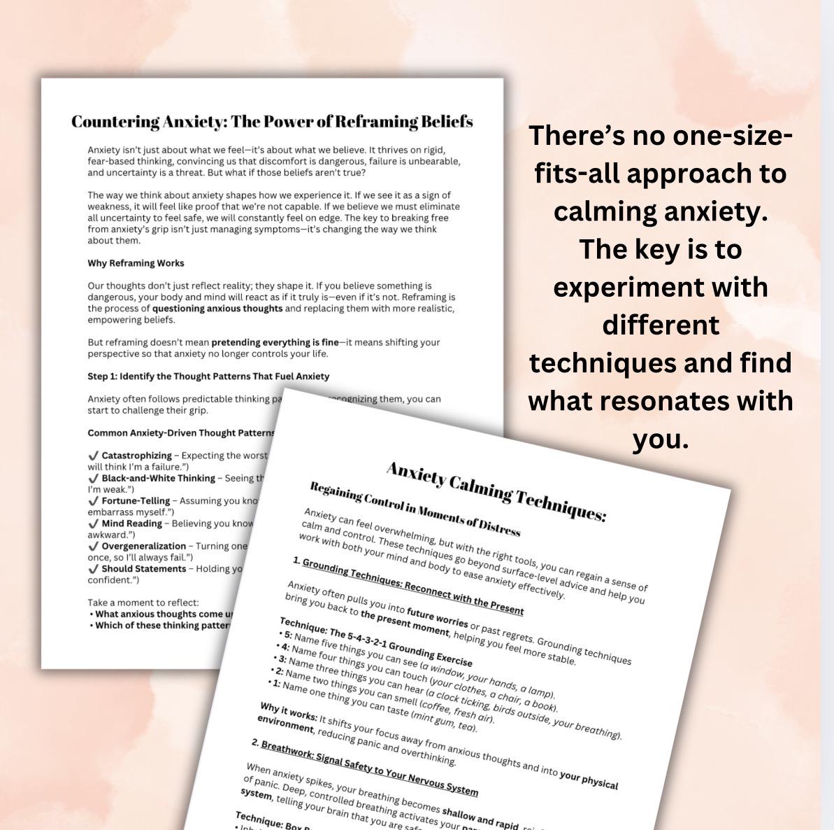 Anxiety Relief Workbook: Coping Skills, Calm Your Mind (Editable PDF)