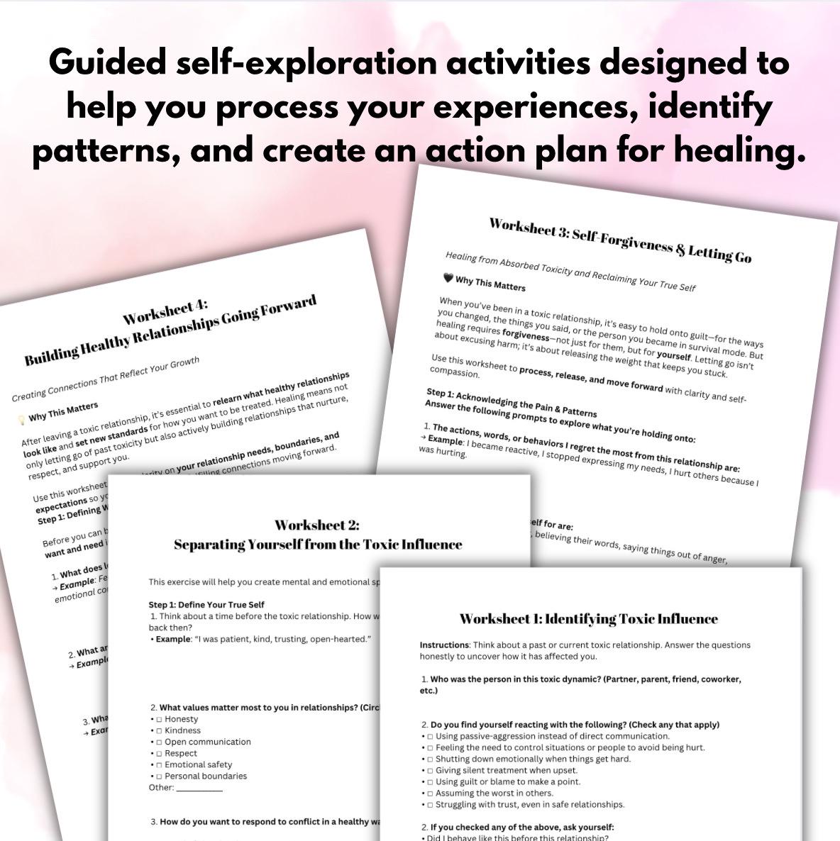 Toxic Relationship Recovery Workbook: Healing, Boundaries (Editable PDF)