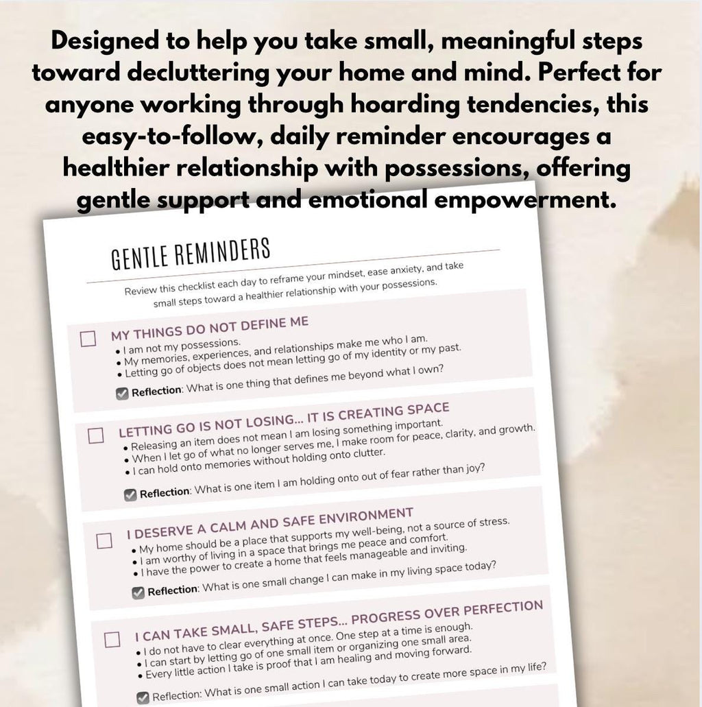 Hoarding Recovery Workbook Emotional Healing & Decluttering, Letting Go