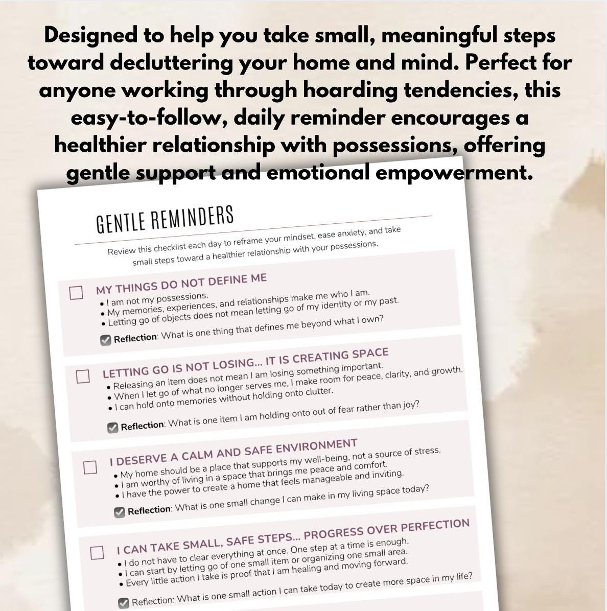 Hoarding Recovery Workbook Emotional Healing & Decluttering, Letting Go