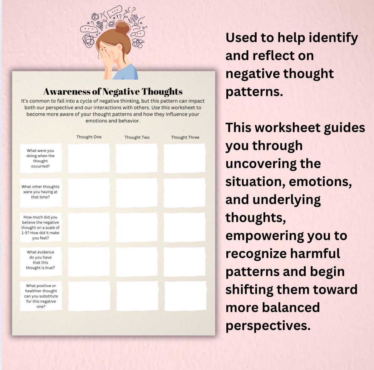 Negative Thought Reframing Worksheet: Thought Disruption Exercise (PDF)
