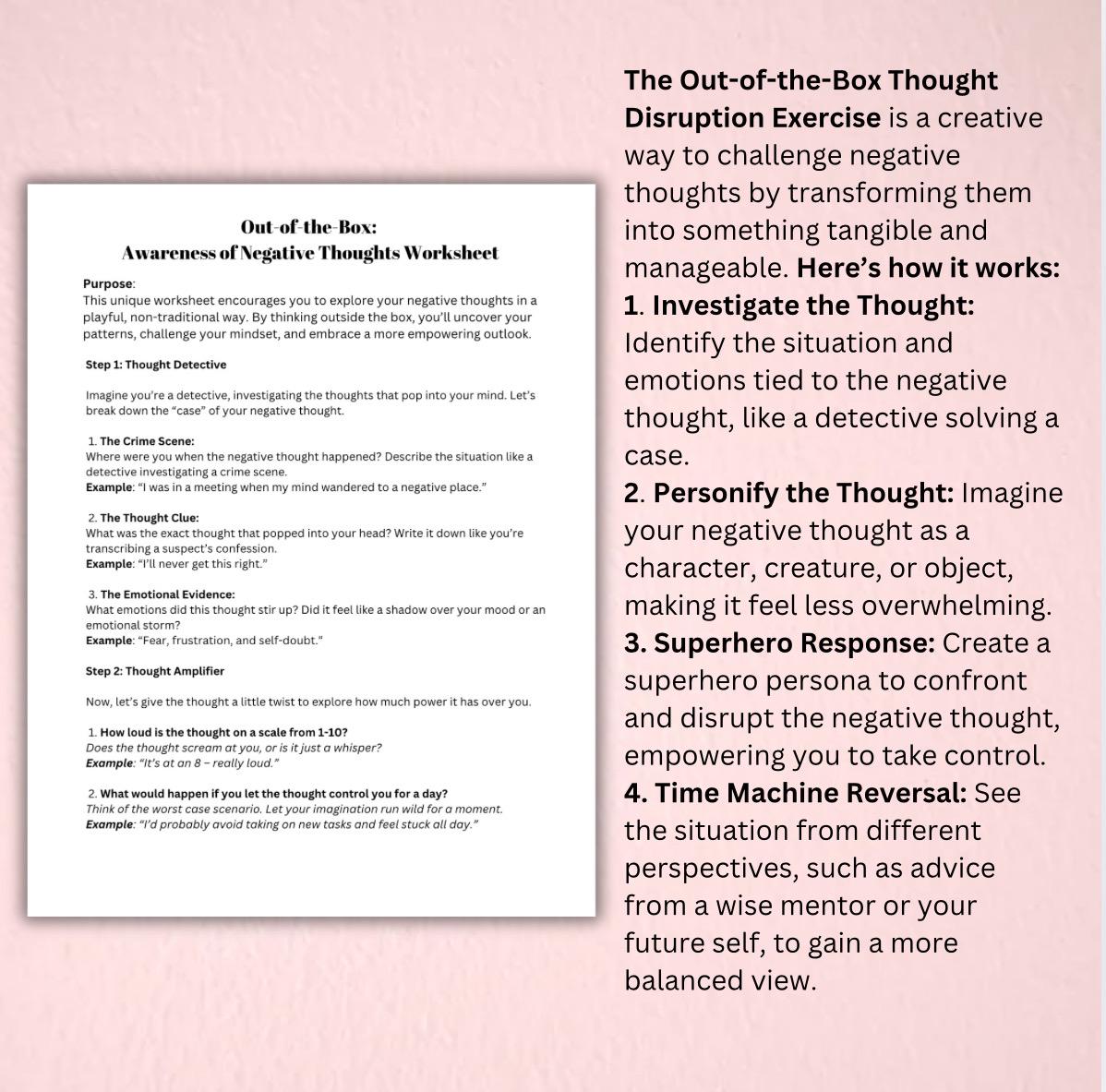 Negative Thought Reframing Worksheet: Thought Disruption Exercise (PDF)