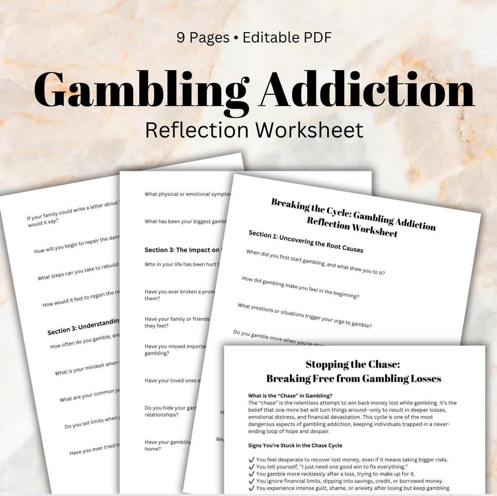 Gambling Addiction Reflection Worksheet Control Problem Gambling Support Recovery Help