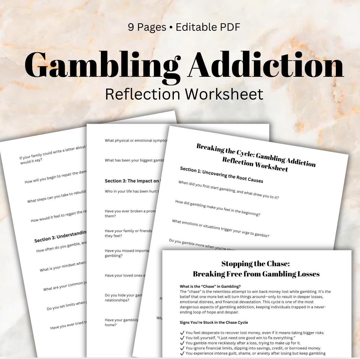 Gambling Addiction Reflection Worksheet Control Problem Gambling Support Recovery Help