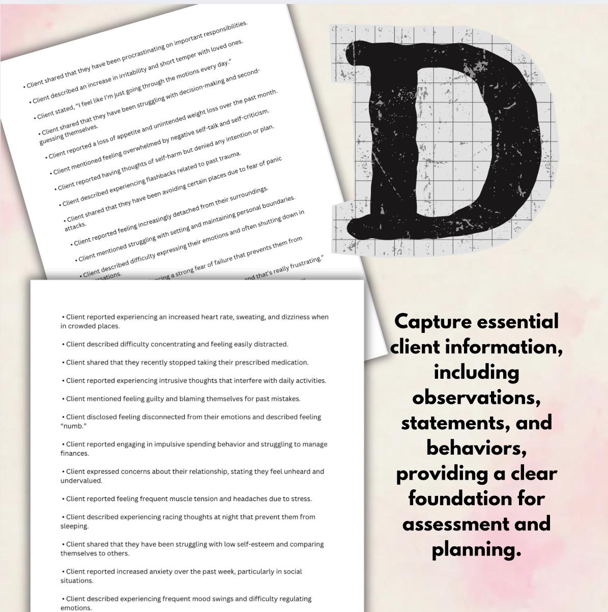 DAP Notes Template Bundle for Mental Health Professionals (Digital Download)