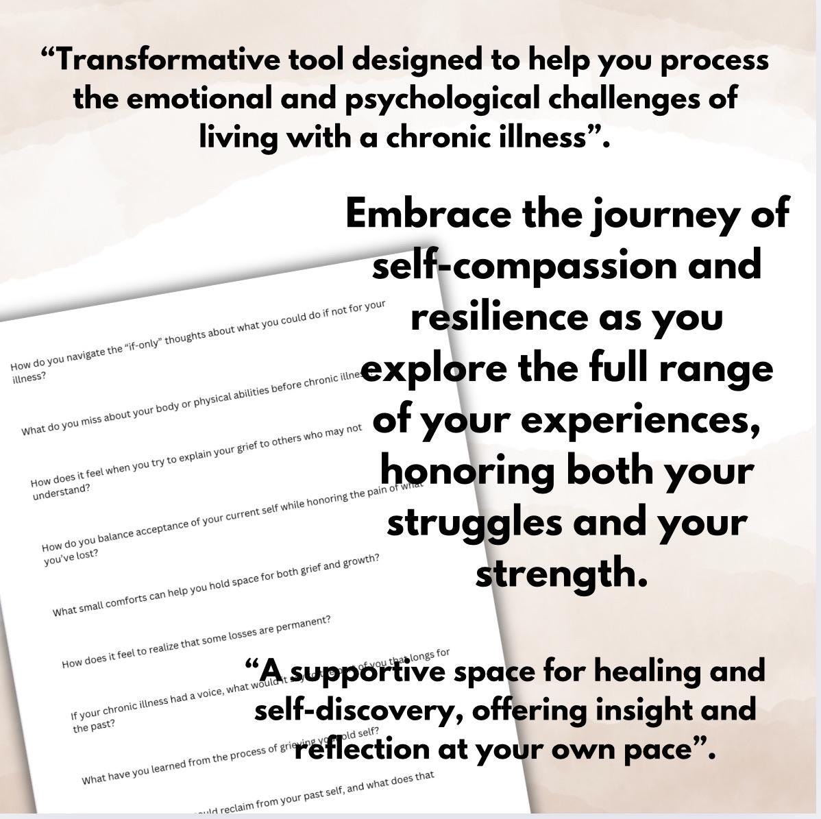 Chronic Illness & Mental Health Workbook: Emotional Healing, Self-Care (PDF)