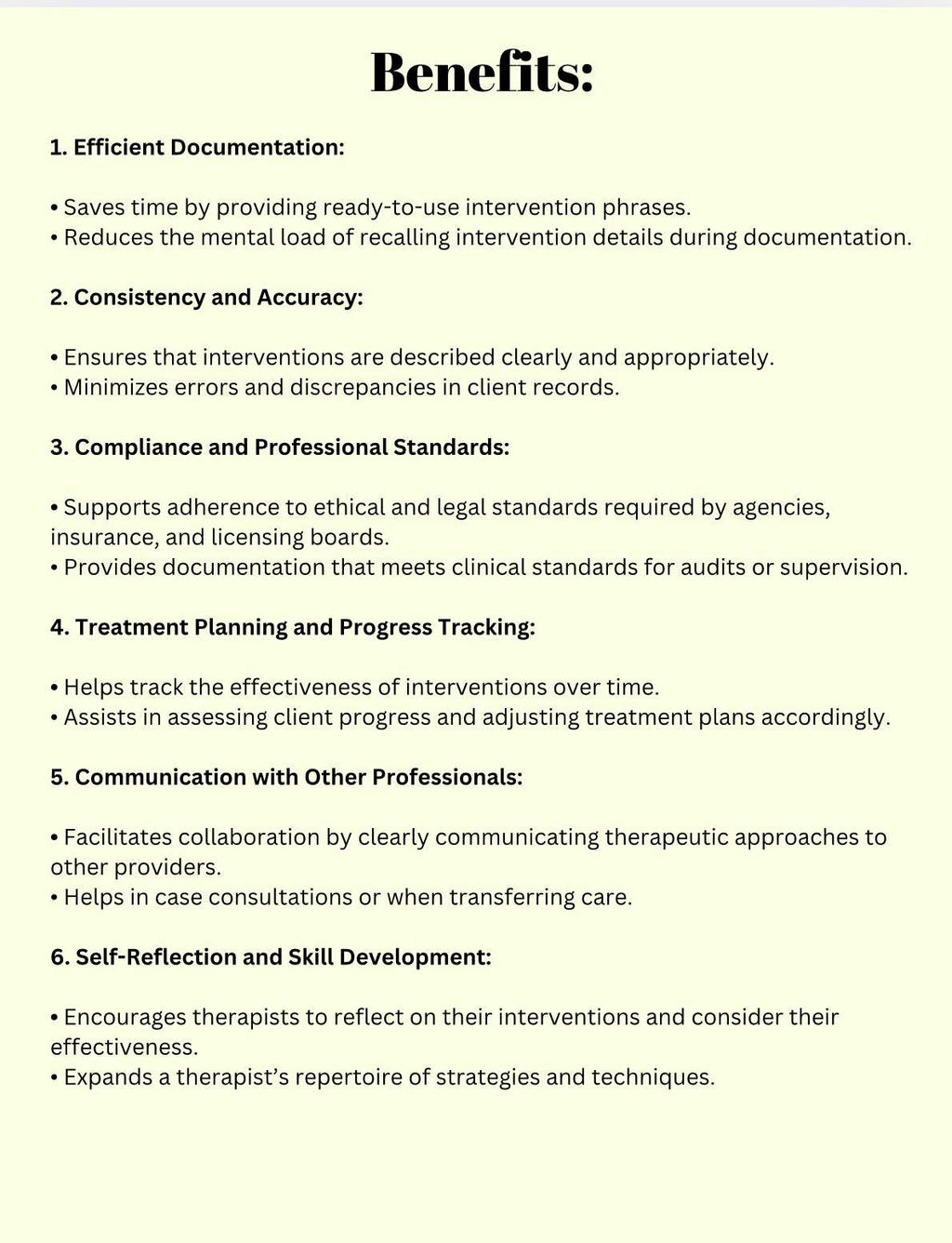 Therapy Interventions Cheat Sheets: Progress Notes, Clinical Guide (Digital Download)