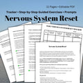 Nervous System Reset Guide: Somatic Healing, Trauma Release (Editable PDF)