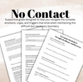 No Contact Survival Worksheets Emotional Resilience Recovery and Self Love