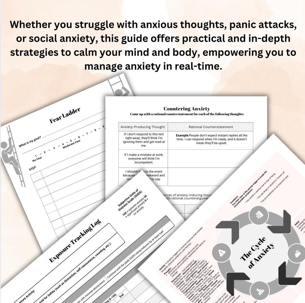 Anxiety Relief Workbook: Coping Skills, Calm Your Mind (Editable PDF)