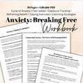 Anxiety Relief Workbook: Coping Skills, Calm Your Mind (Editable PDF)