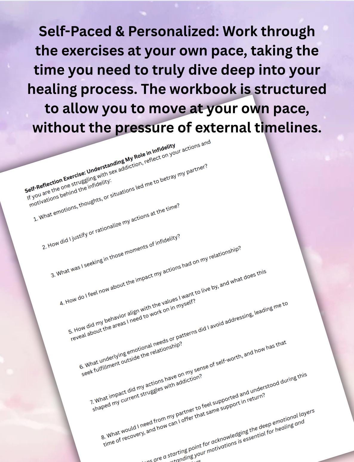 Sex Addiction Recovery Workbook: Infidelity & Healing (Editable PDF)