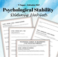Psychological Stability in Relationships Worksheet Self Reflection Boundaries & Communication