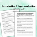 Derealization & Depersonalization Guided Self-Reflection Worksheet Triggers Healing Reflection Exercise