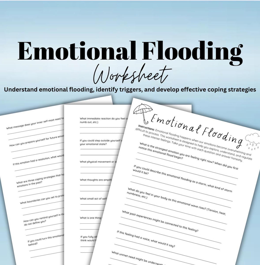 Emotional Flooding Worksheet Guide to Managing Intense Emotions & Building Resilience Printable PDF