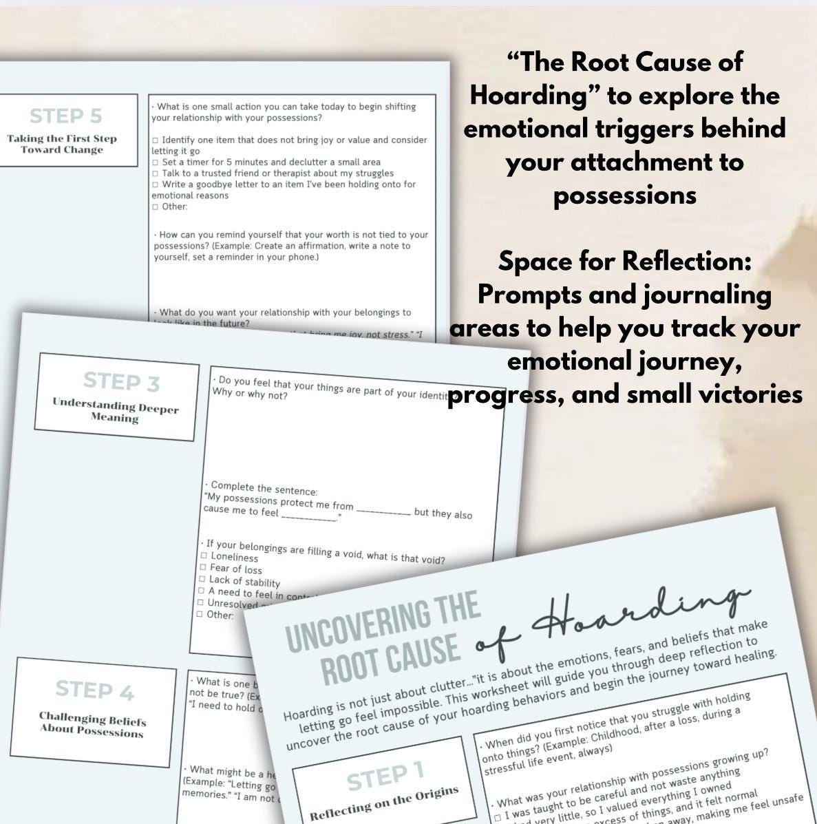 Hoarding Recovery Workbook Emotional Healing & Decluttering, Letting Go