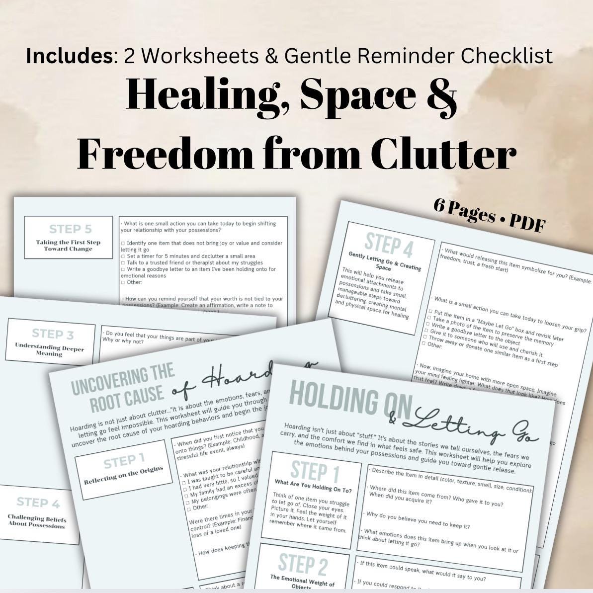 Hoarding Recovery Workbook Emotional Healing & Decluttering, Letting Go